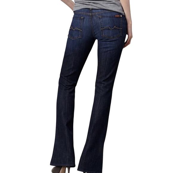 7 for All Mankind Low Rise Boot Cut Jeans Women’s 27 Dark Wash Y2K Revival Vtg - Picture 1 of 16